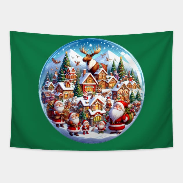 Santa Claus Village Tapestry by Print&fun