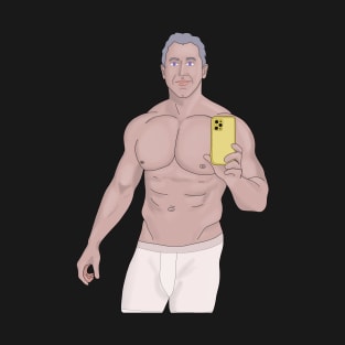 A muscular gray-haired man taking a selfie T-Shirt