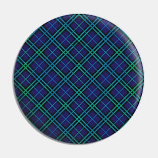 Pretty Simple Check Pattern Stripes Shades of Blue Turquoise Green Pin