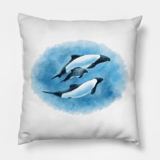 Commerson's Dolphin Family Pillow