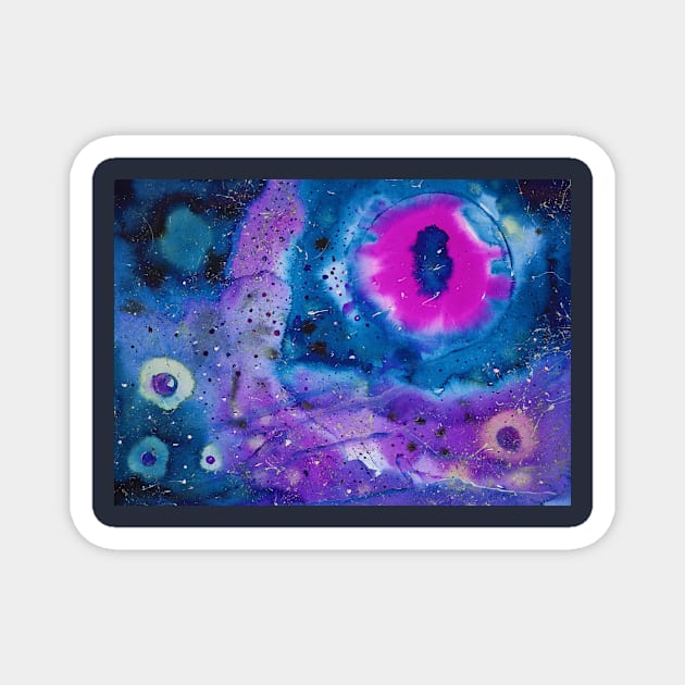 Pink eye in space Magnet by KissArt