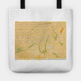 Parchment Splash Scribble and Leaf Tote