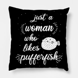 cute puffer fish women girls love Free Pillow