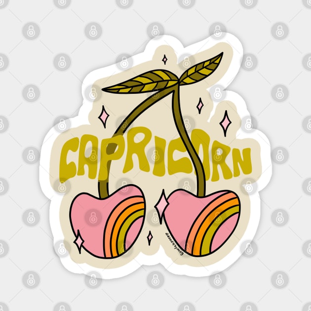 Capricorn Cherries Magnet by Doodle by Meg