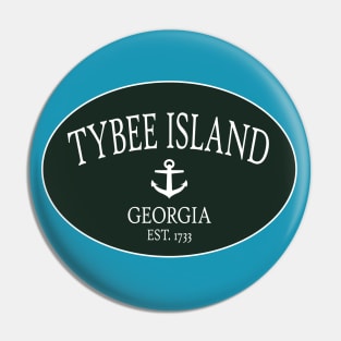 Tybee Island Georgia Sea Islands Anchor Dark Green Pin