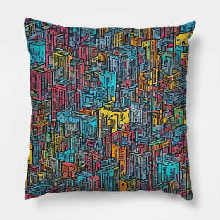 Colourful City Pillow