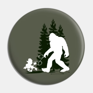 Bigfoot Walking Dog Poodles Pin