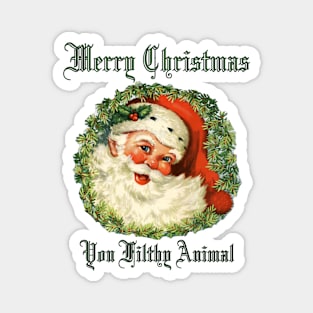 1980s Ugly Christmas Sweater Merry Christmas Vintage Santa Magnet