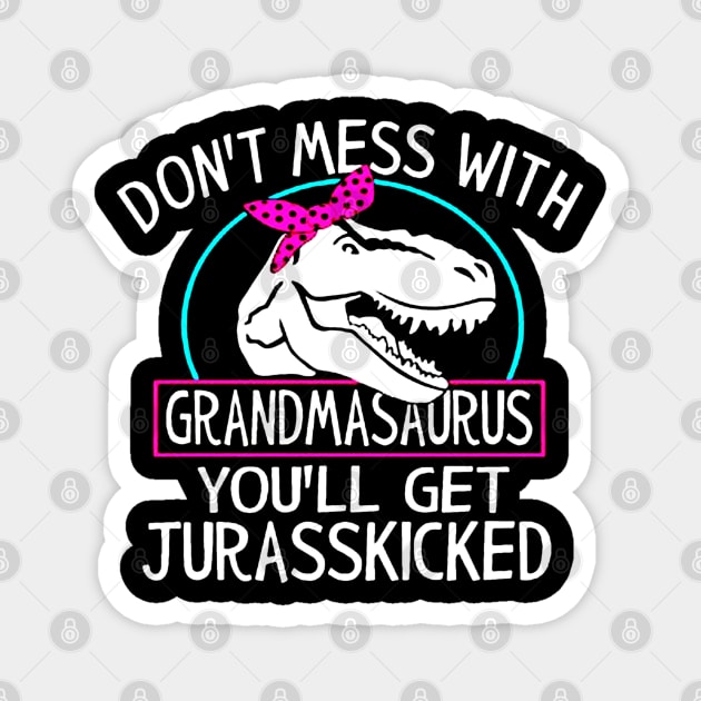 Dont Mess With Grandmasaurus Youll Get Jurasskicked Magnet by donttelltheliberals