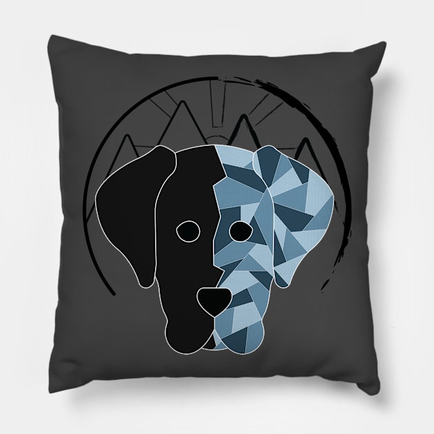 Geometric Black Lab Pillow by Kali Farnsworth