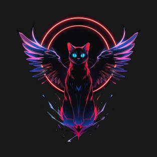 Black Cat with Wings T-Shirt