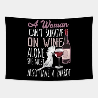 Wine and Parrots Tapestry