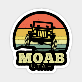 Moab Utah Jeep Vintage Sunset Magnet