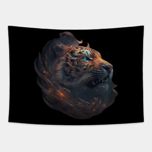 Tiger in Space with unique Design Tapestry