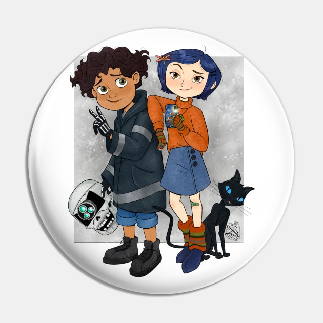 Coraline and Wybie Pin by Wandering Nicky