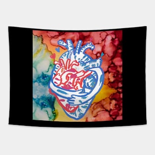 Two Hearts Hugging Tapestry