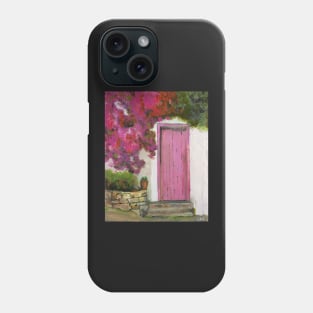 Meditteranean House with Pink Flowers Phone Case