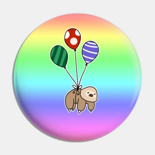 Balloon Two-Toed Sloth Rainbow Ombre Pin