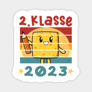 2. Klasse 2023 Kawaii Anime Schulbeginn T shirt Magnet