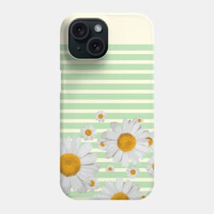 Daisy flower mnimal stripes white cute Phone Case