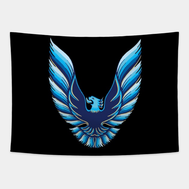 Pontiac Firebird Trans AM Logo (Blue) on front and back Tapestry by Permages LLC