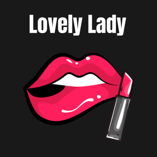 Lovely Lady, totes, phone cases, mugs, masks, notebooks, stickers, pins, T-Shirt