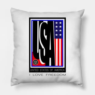 USA, I LOVE FREEDOM Pillow