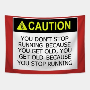 Caution Running Tapestry
