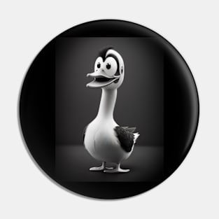 Cute funny duck black and white photograph Pin