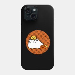 Halloween Horror Chonk Cat Orange Round Phone Case