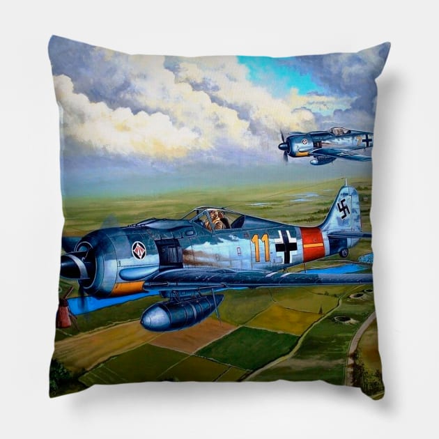 Focke Wulf Fw190 Pillow by Aircraft.Lover
