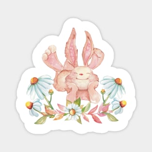 Cute Cottagecore Bunny in Daisies; Easter bunny Magnet