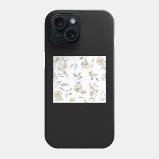 Ivory and Grey Light Floral Phone Case