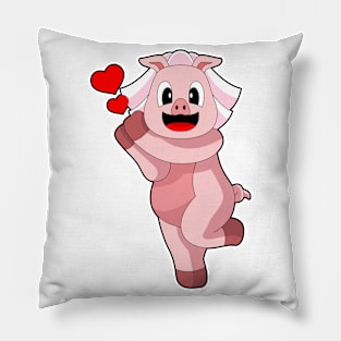 Pig Bride Heart Wedding Pillow