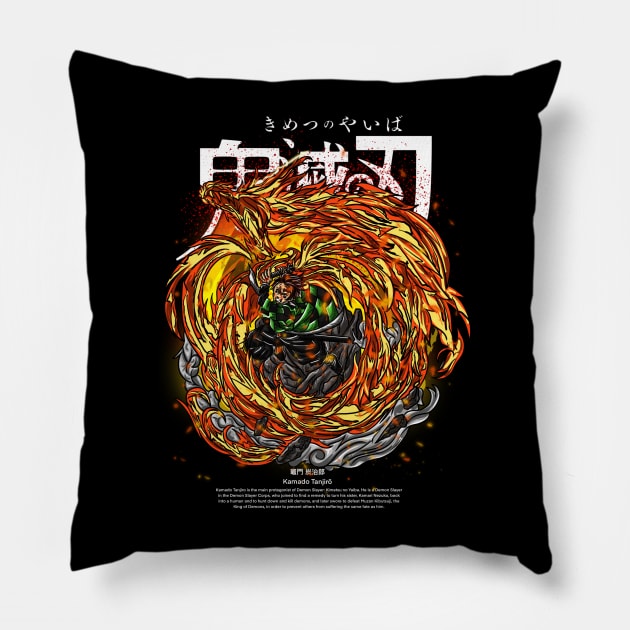 Fire Breathing Style! Hinokami Kagura Pillow by CoretanVector