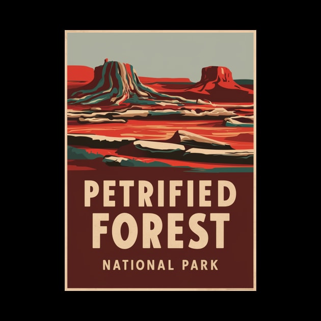 Petrified Forest National Park Travel Poster Retro by Perspektiva