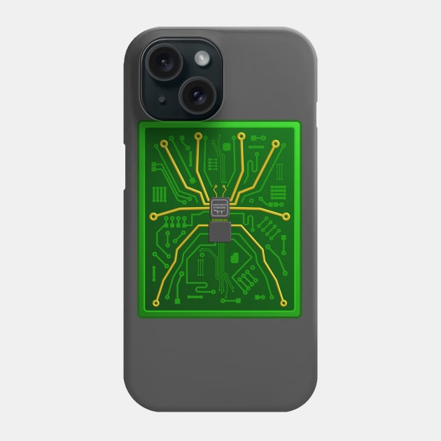 Spider Microchip Phone Case by Dragonbudgie