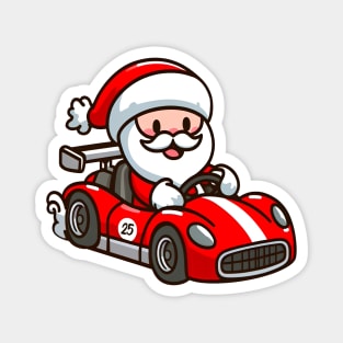 Christmas Car Racing Santa Claus Magnet