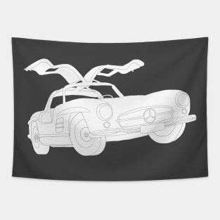 Mercedes 300 SL selfmade car drawing Tapestry