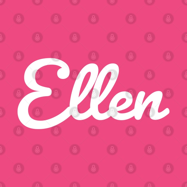 Ellen Cursive Script Typography White Text by ellenhenryart