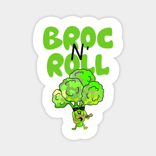 ROCK And Roll Funny Broccoli Magnet