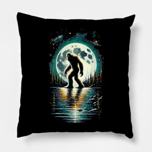 Moon Bigfoot Sasquatch Cool Bigfoot Pillow