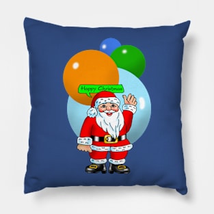 Santa With Balloons Pillow