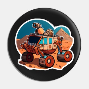 Mars Rover but he's gone for a walk in the mountainside Sticker Pin