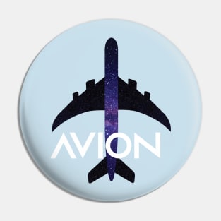 Avion Aircraft with Cosmos Background Pin