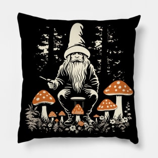 Gnome & Mushroom Harmony Minimal Elegance Pillow