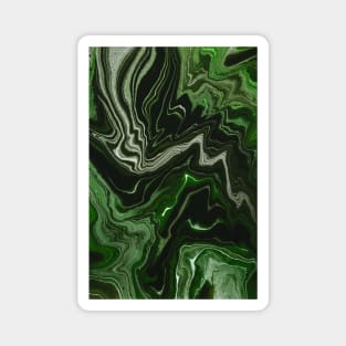 Rich swirl abstract pattern, in silver and emerald green texture Magnet