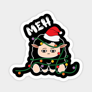 Meh Funny Lamb Santa Hat Christmas Lights Magnet