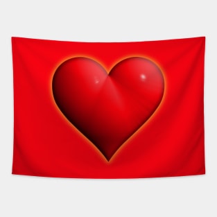 Glowing Red 3-D Heart Valentine's Day Tapestry