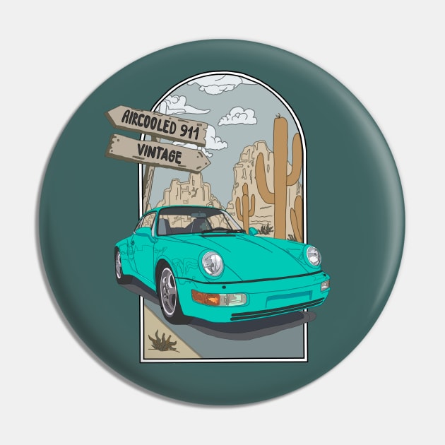 Mint green 911 vintage Pin by stripedbeetlee